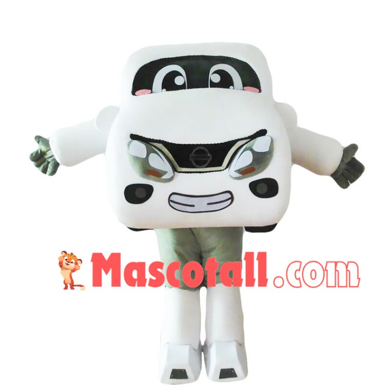 White Car Cartoon Mascot Costume