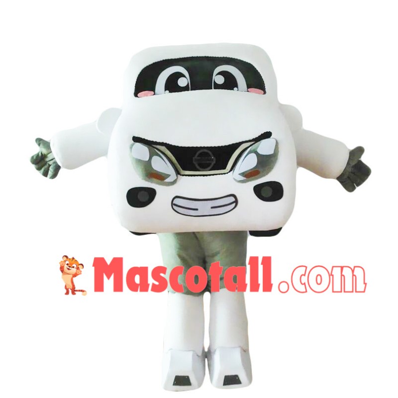 White Car Cartoon Mascot Costume