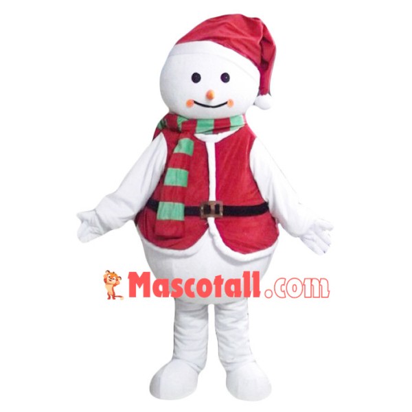 Warm Christmas Snowman Mascot Costume