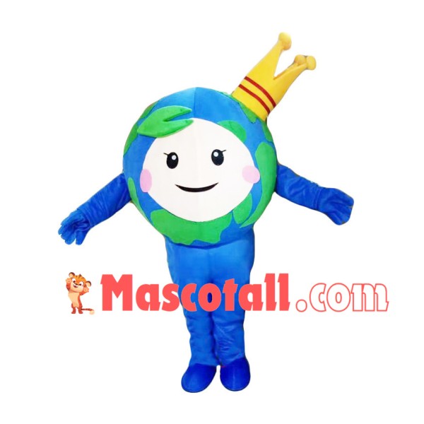 Little Earth With Crown Mascot Costume