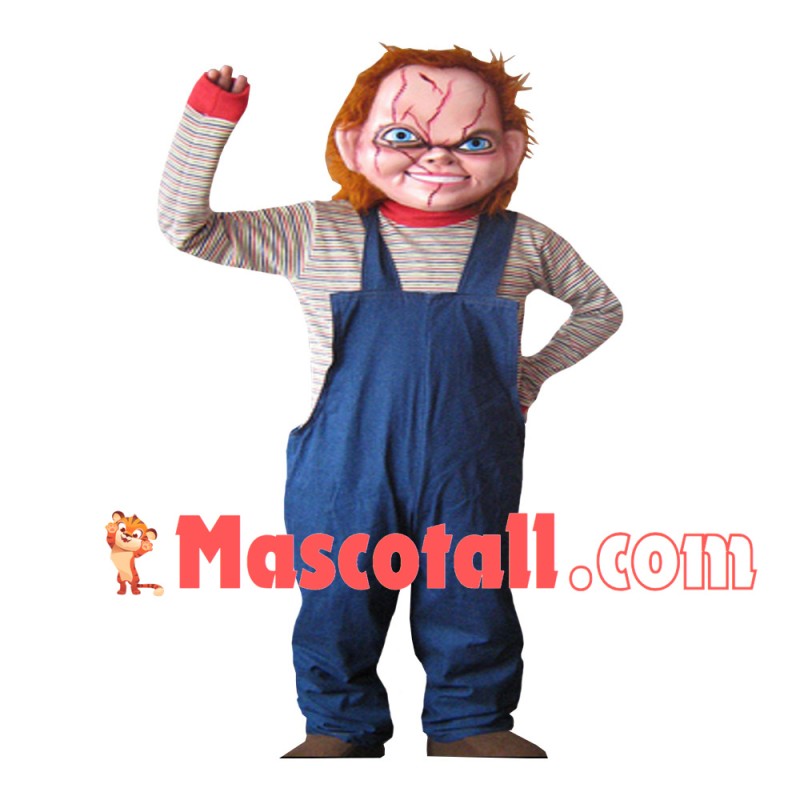 Bloody Scared Boy Mascot Costume