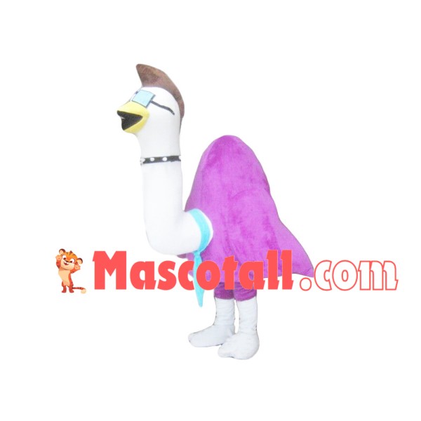 Punk Ostrich With Choker Mascot Costume