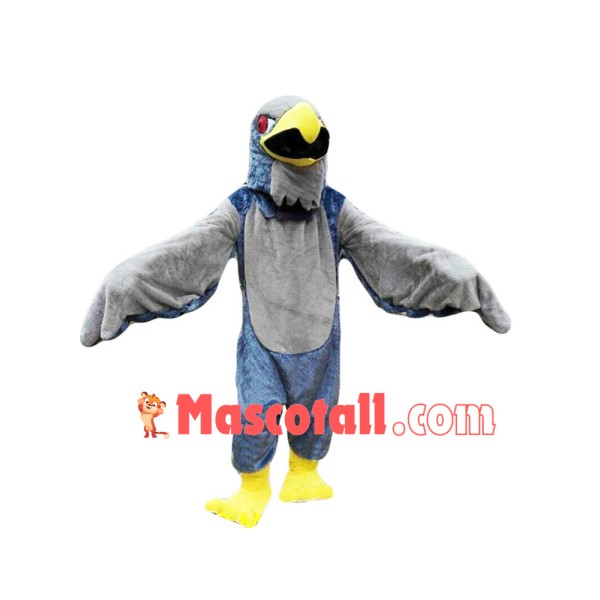 Gray & Dark Blue Flying Eagle Mascot Costume