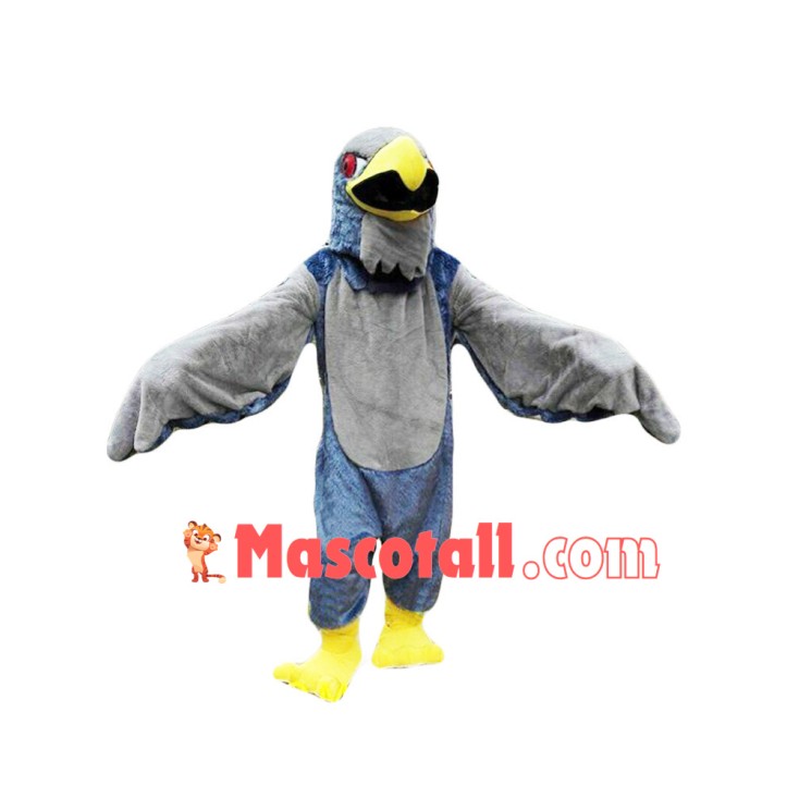 Gray & Dark Blue Flying Eagle Mascot Costume