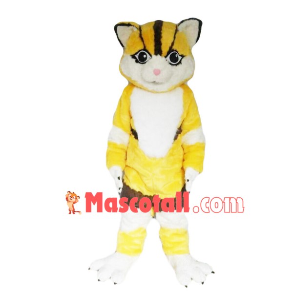 Trembling Yellow Cat Mascot Soft Costume