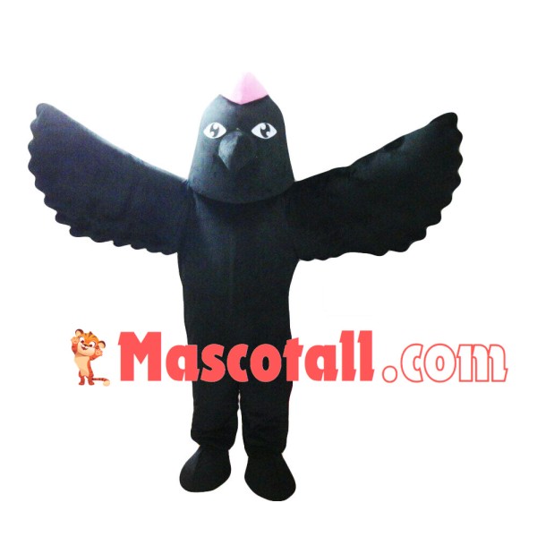 Black Bird With Beret Mascot Costume