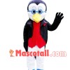 Social Penguin In Jacket Mascot Costume