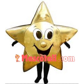 Golden Five-pointed Star Mascot Costume