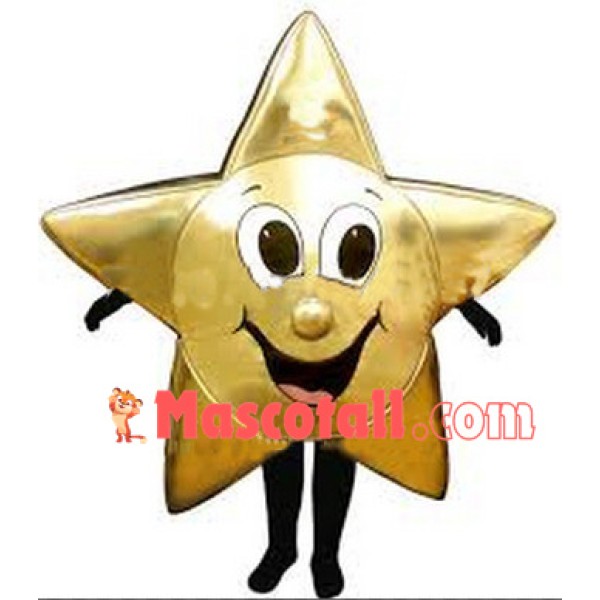 Golden Five-pointed Star Mascot Costume