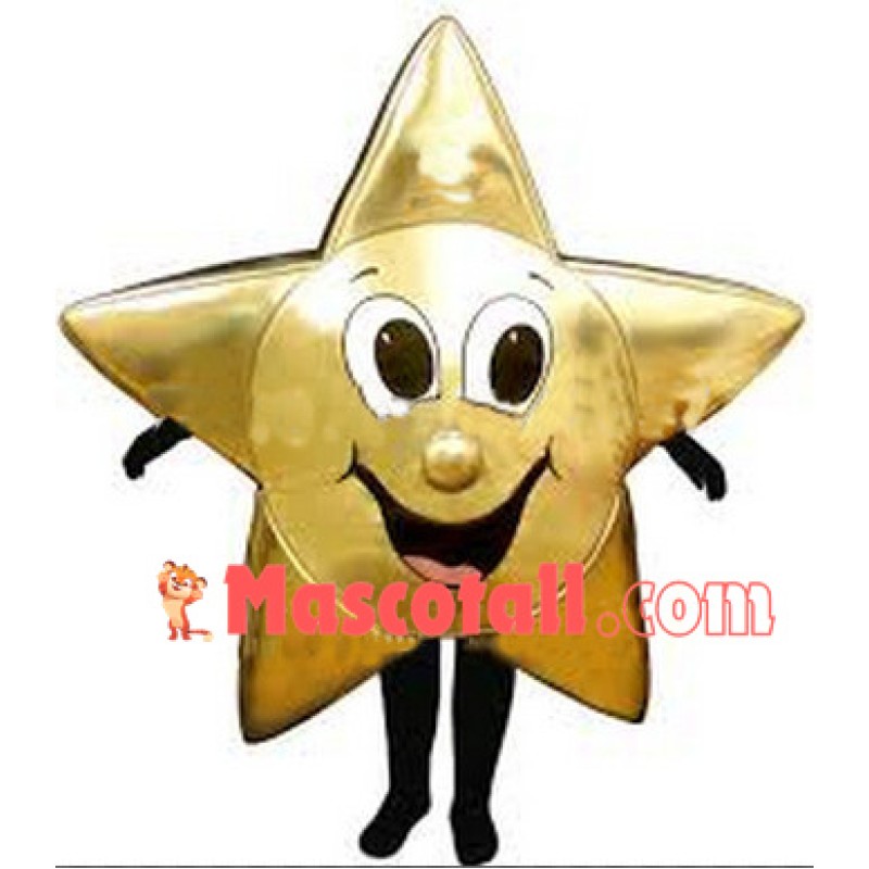 Golden Five-pointed Star Mascot Costume