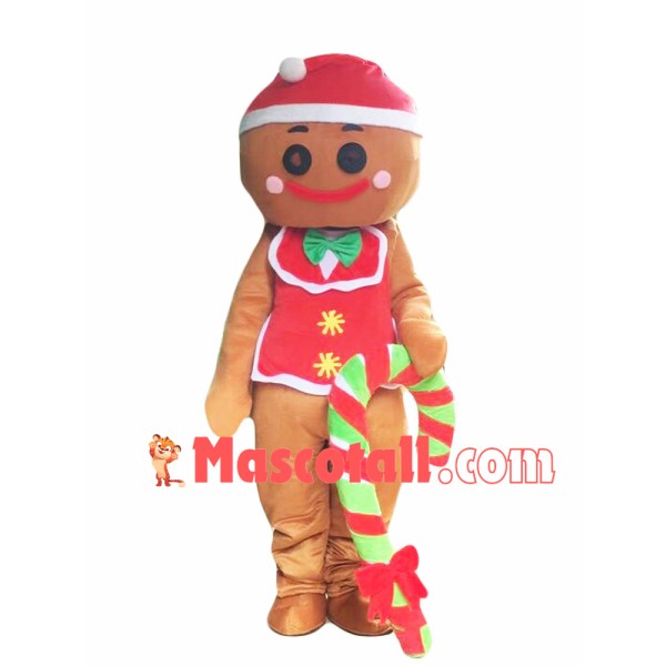 Gingerbread Man Candy Cookie Mascot Costume