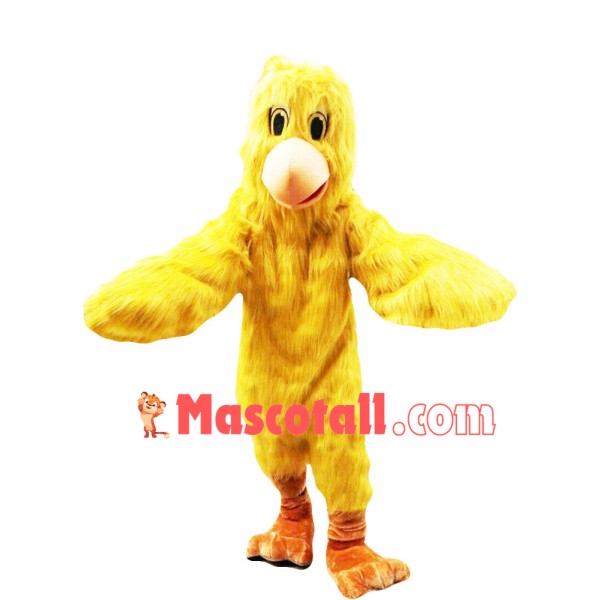 Long Wool Yellow Bird Mascot Costume
