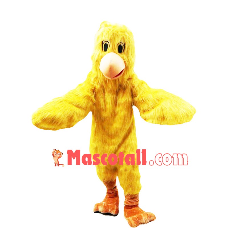 Long Wool Yellow Bird Mascot Costume