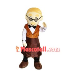 Blond Coffee Shop Clerk Mascot Costume
