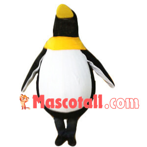 Looking Up Penguin With Collar Mascot Costume