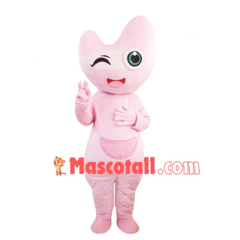 Pink Moon Baby Mascot Cartoon Costume