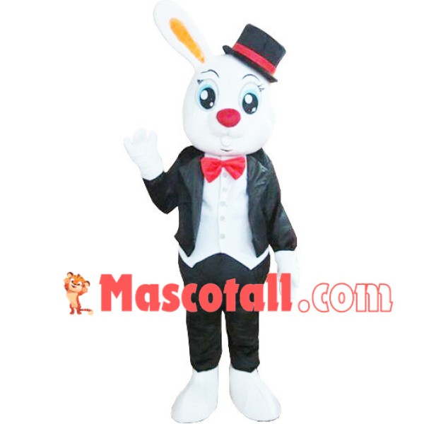 Gentle Rabbit In Suit Mascot Costume