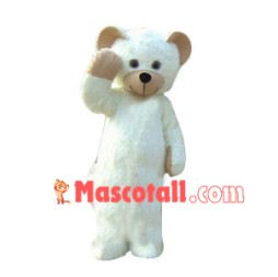 Salute Long Fur White Bear Mascot Costume