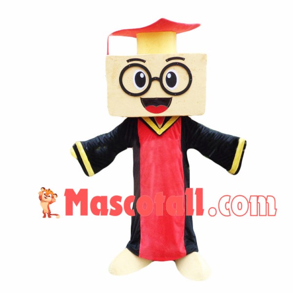 Building Block In Bachelor Uniform Mascot Costume