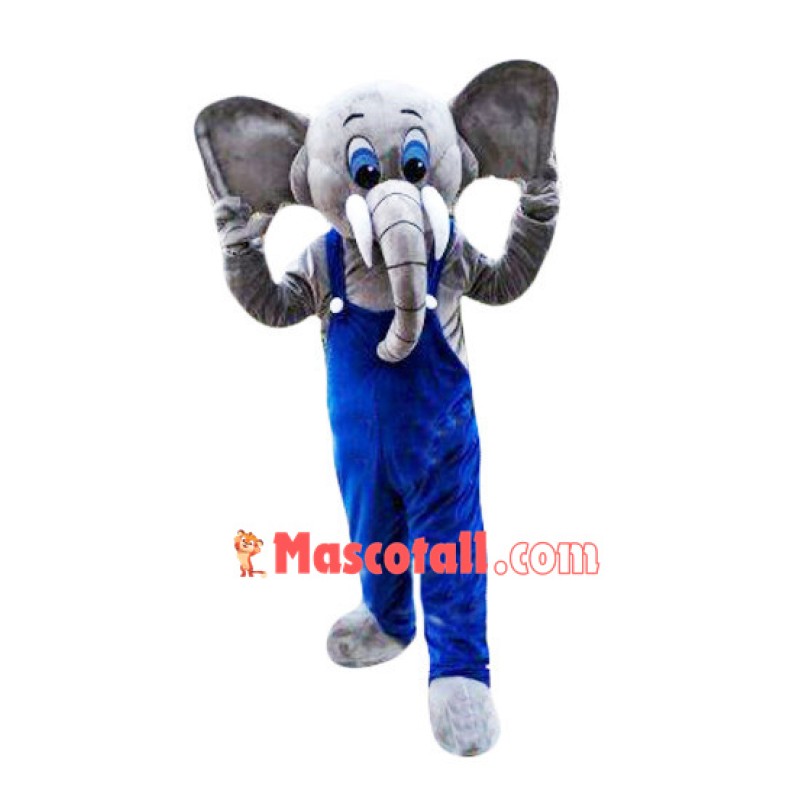 Amiable Elephant With Blue Eyes Mascot Costume