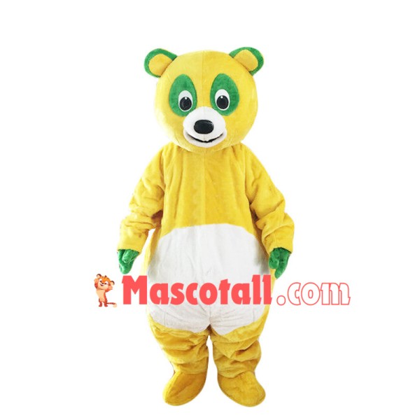 Bright Shiny Yellow Bear Mascot Costume