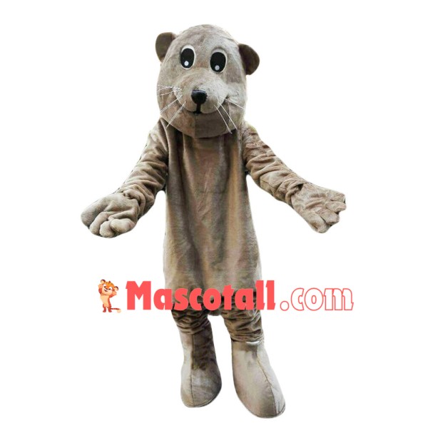 Joyful Brown Beaver Mascot Costume