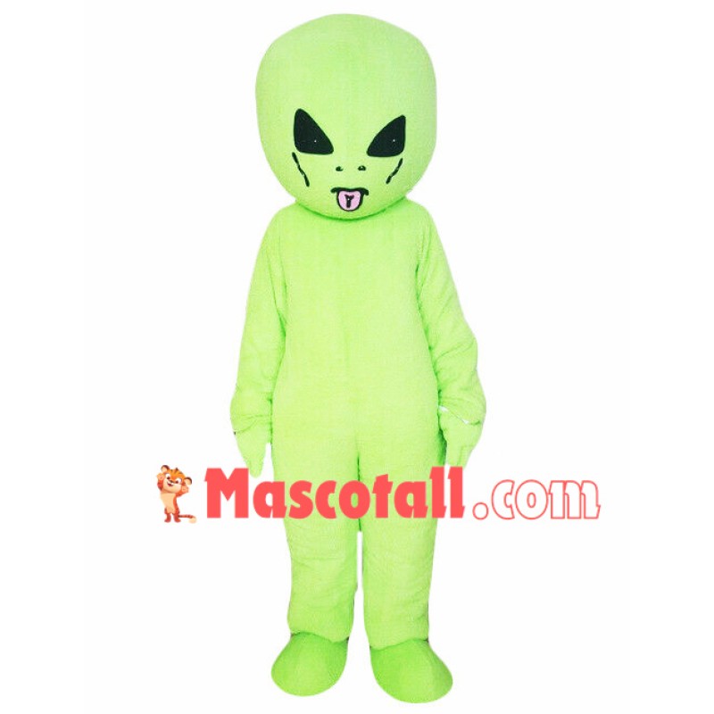 Spoofed Green Alien Mascot Costume
