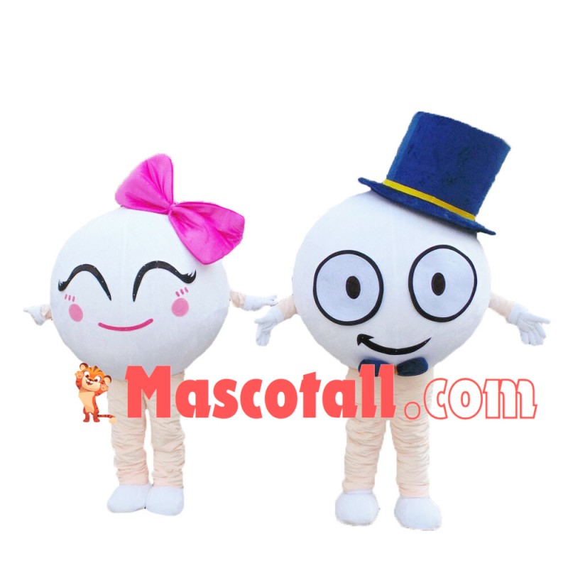 One Pair Of Cute Round Doll Mascot Costume