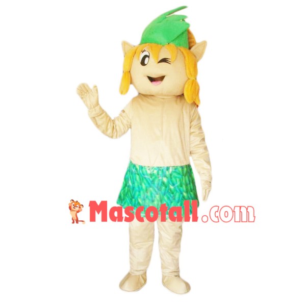 Elf In The Leaf Skirt Mascot Costume