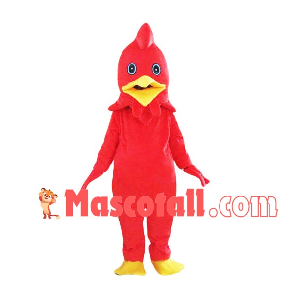 Lively Red Bird Mascot Adult Costume
