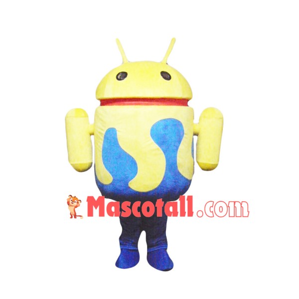 Yellow Android System Robot Mascot Costume