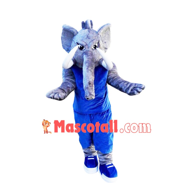 Fierce Elephant Mascot Costume In The Blue Set