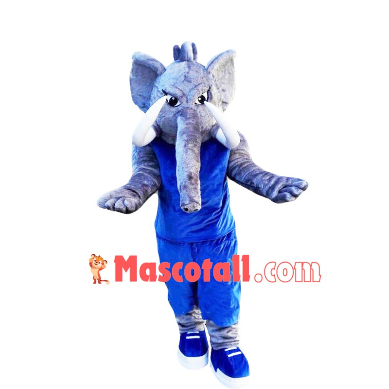 Fierce Elephant Mascot Costume In The Blue Set