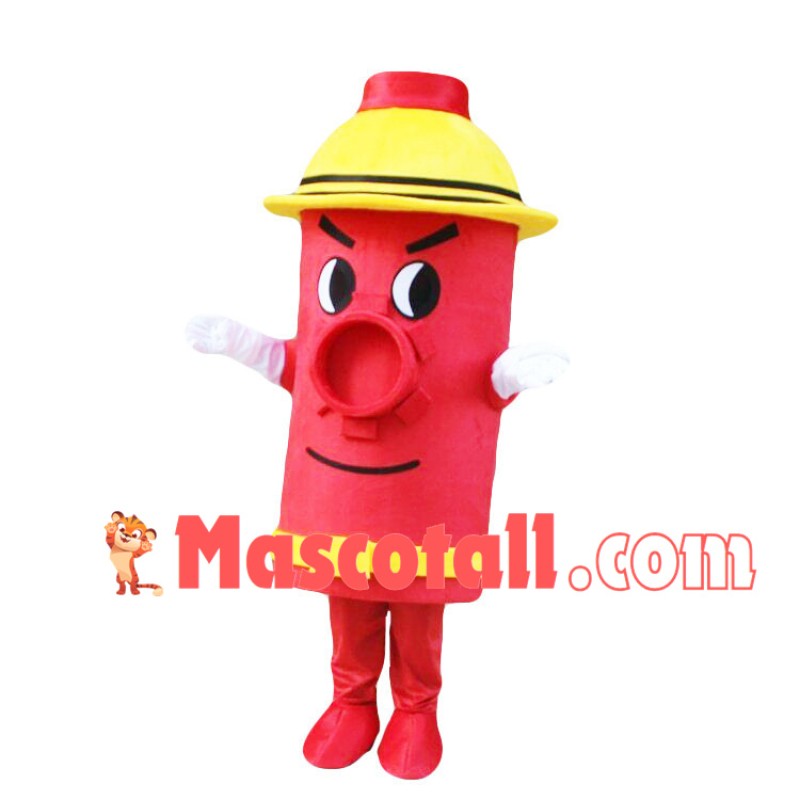 Prepared Red Fire Hydrant Mascot Costume