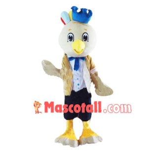 Blue Crown Bird Mascot Cartoon Costume