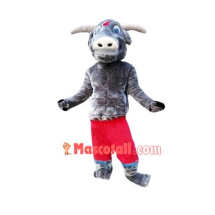 Muscular Bull In Red Shorts Mascot Costume
