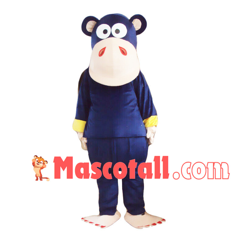 Depressed Dark Blue Orangutan Mascot Costume