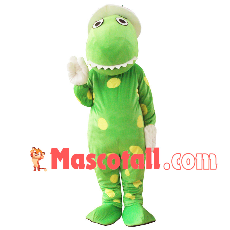 Gentle Green Dinosaur Mascot Costume
