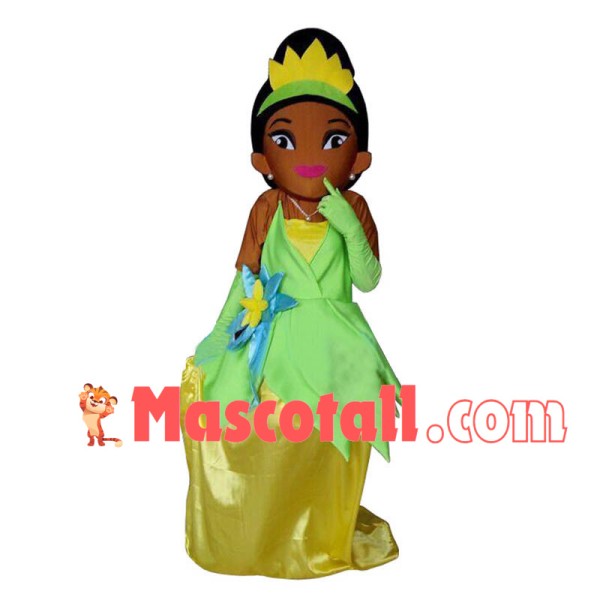 Kind Black Princess Tiana Mascot Costume