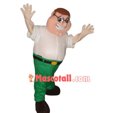 Chubby Big Belly Manager Mascot Costume