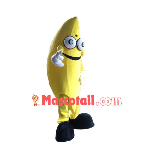 Cartoon Banana With Eyes Mascot Costume
