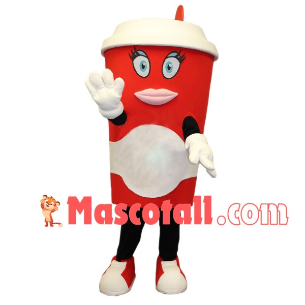 Hot Paper Coffee Cup Mascot Costume