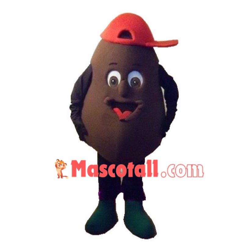 Coffee Bean In The Cap Mascot Costume