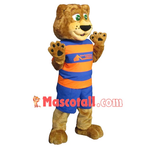 Green Eyes Sport Tiger Mascot Costume