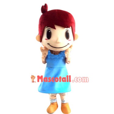 Short Hair Girl Mascot Cute Costume
