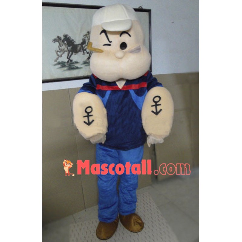 Popeye The Sailor Mascot Cartoon Costume
