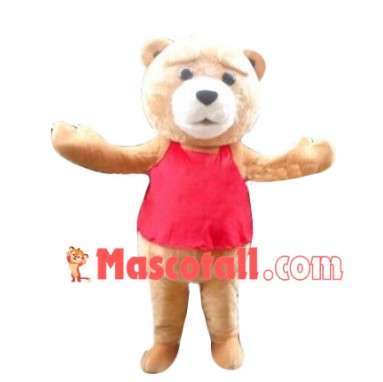 Red Bellyband Bear Mascot Costume