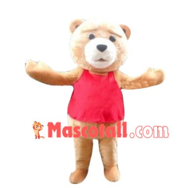 Red Bellyband Bear Mascot Costume