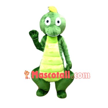 Cartoon Green Dinosaur Mascot Costume