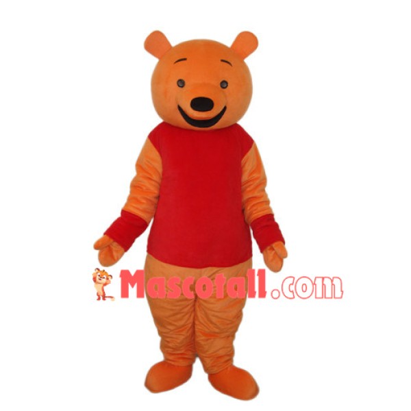 Orange Look Pooh Bear Mascot Costume